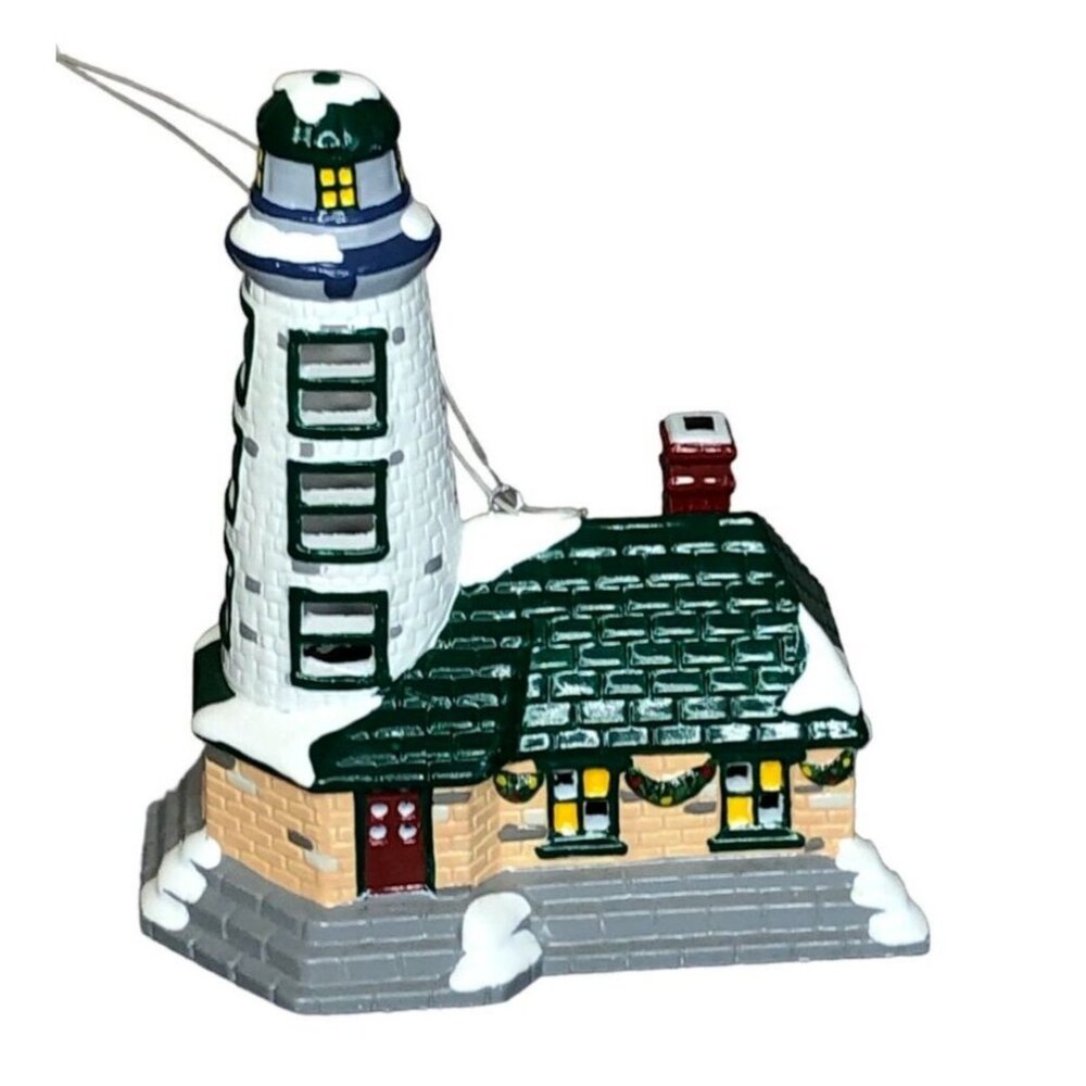 Dept 56 Classic Christmas Holiday Ornament Snow Village Retired Lighthouse EUC
